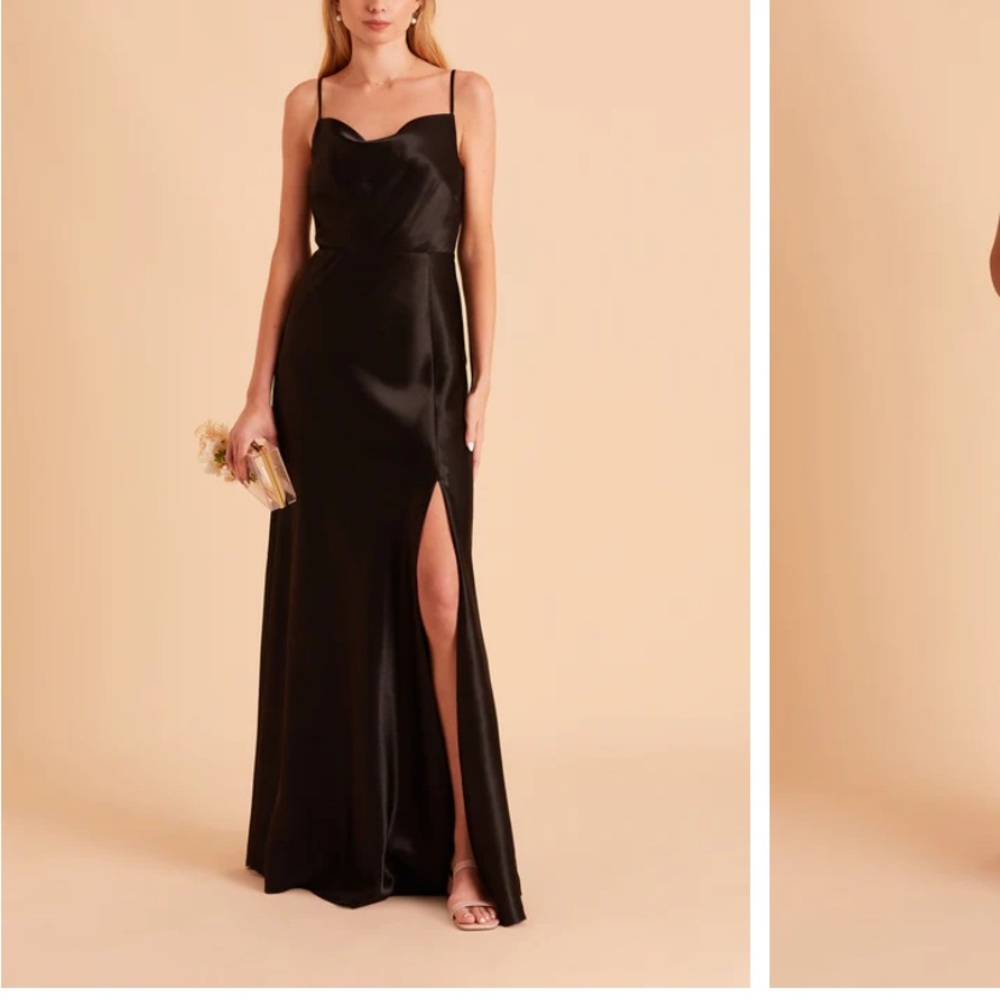 Shiny Satin Black Formal Gown